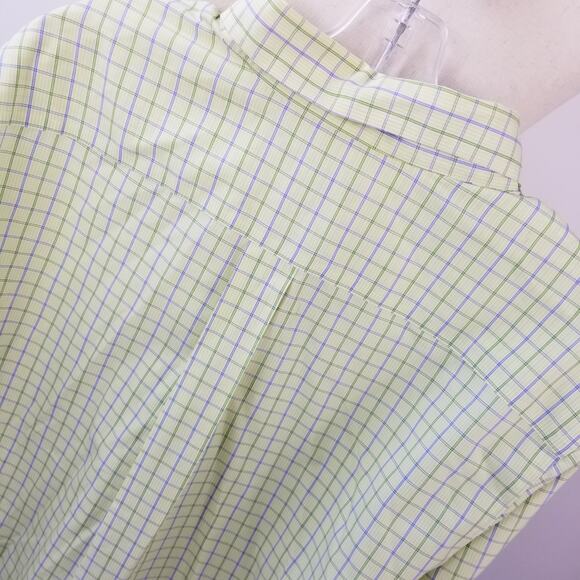 Brooks Brothers Green Yellow Blue No Iron  Button Down Nice Size Medium - Picture 3 of 4